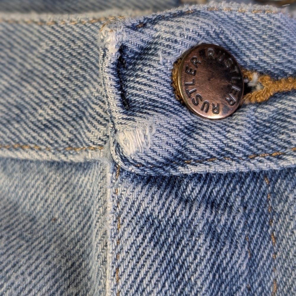 Vintage Rustler Light Wash Jeans | High Rise Straight Leg Western | 32" x 32" - Picture 6 of 8